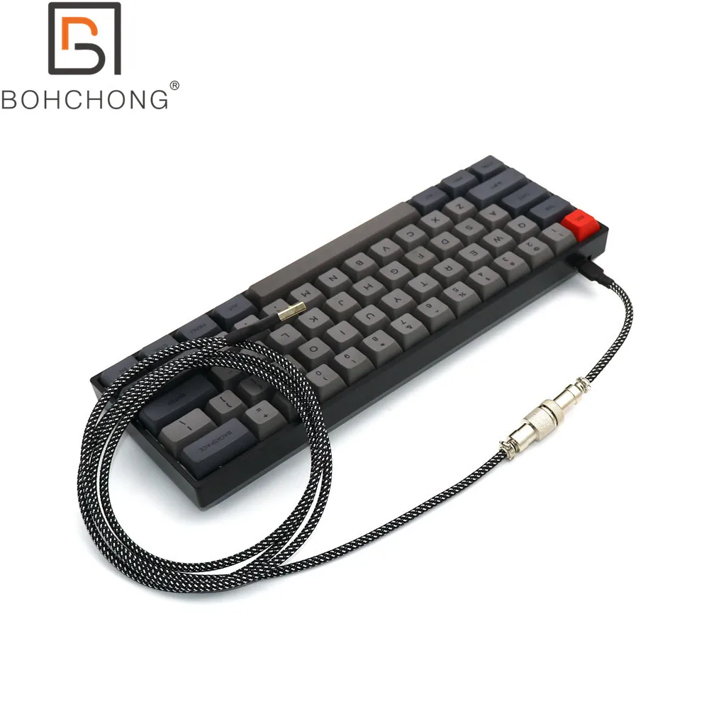 Custom Make PET Double Sleeved USB to Mini 5P Cable for Mechanical Keyboard USB Cable With Colorful GX12 Aviator