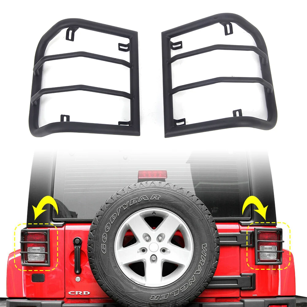 

2Pcs Car Tail Light Guards Cover Rear Lamps Trim Proective Cover For Jeep Wrangler JK 2007-2017