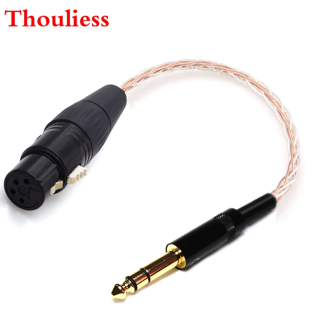 

Thouliess 6.35mm 1/4 Male to 4-Pin XLR Female Balanced Connect TRS Audio Adapter Cable Headphone Cable 10cm