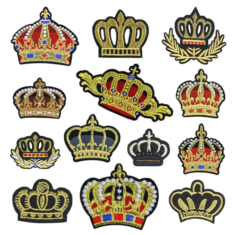 

21Pcs/Pack Crown Patches Embroidery For T-Shirt Iron On Appliques Clothes Jeans Stickers Badges DIY Hat Bag Decoration Material