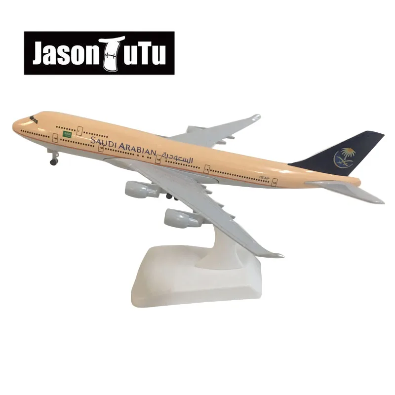 

JASON TUTU 20cm Saudi Arabian Boeing 747 Airplane Model Plane Model Aircraft Diecast Metal 1/300 Scale Planes Factory Wholesale