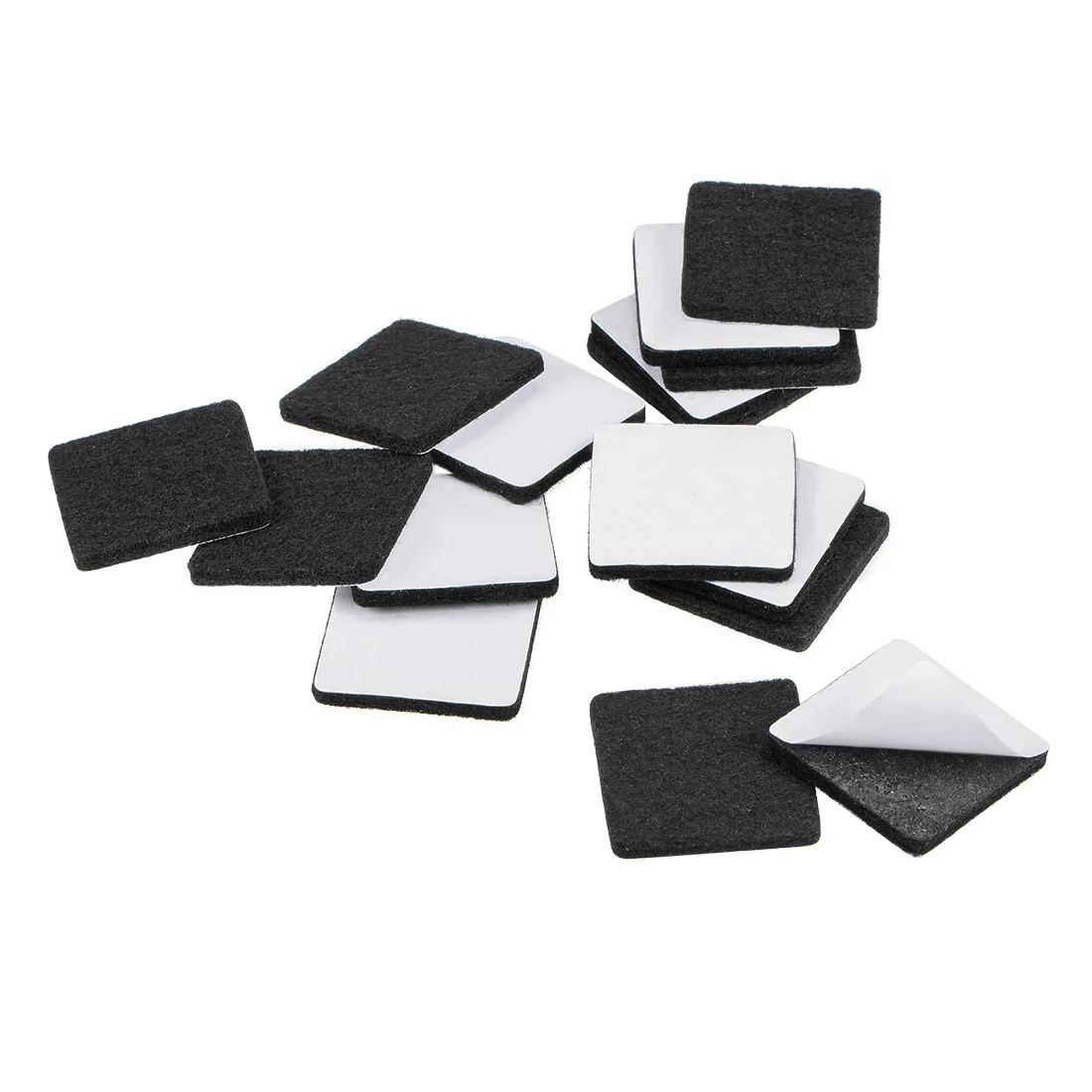 uxcell 16Pcs Furniture Pads Adhesive Felt Pads 30mm x 30mm Square 3mm Thick Black