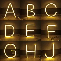 Letter Light LED Decorative Neon Sign For Advertising Logo Party Wedding Bedroom Home Decoration A-Z 1-9 Romantic Night Lights