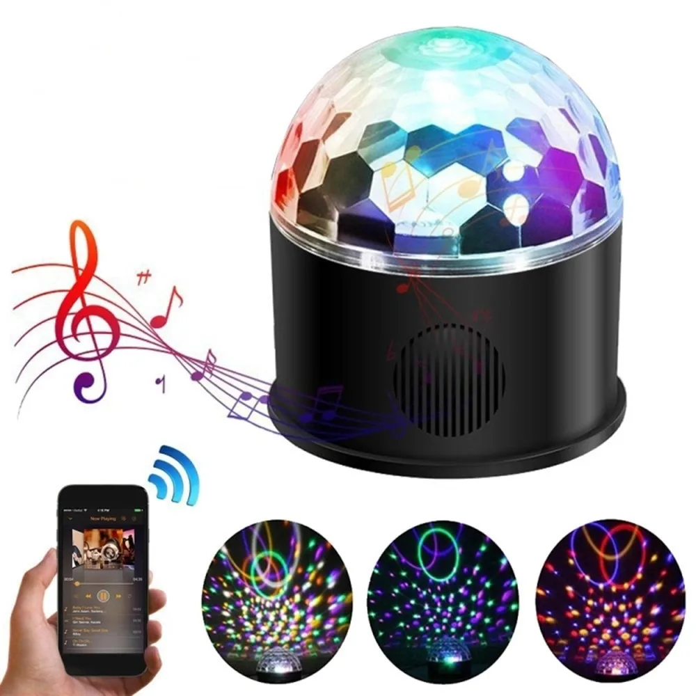 

9-Colors Bluetooth Speaker Magic Crystal Ball Ktv Disco Party Strobe Stage Light With Remote Control