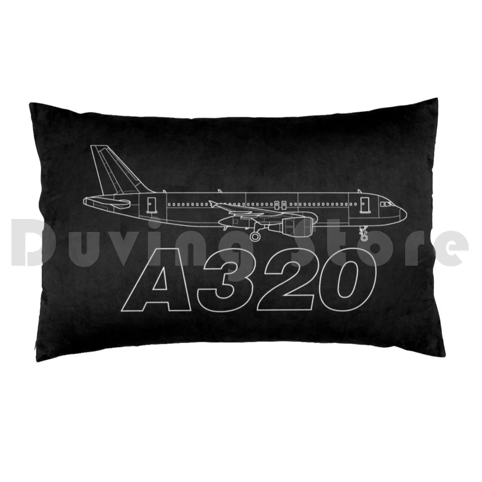 Airbus A320 ( Engines ) White Outline Pillow Case DIY 50*70 Airplane Air Sky Plane Flying Engine Airbus A320 Boeing