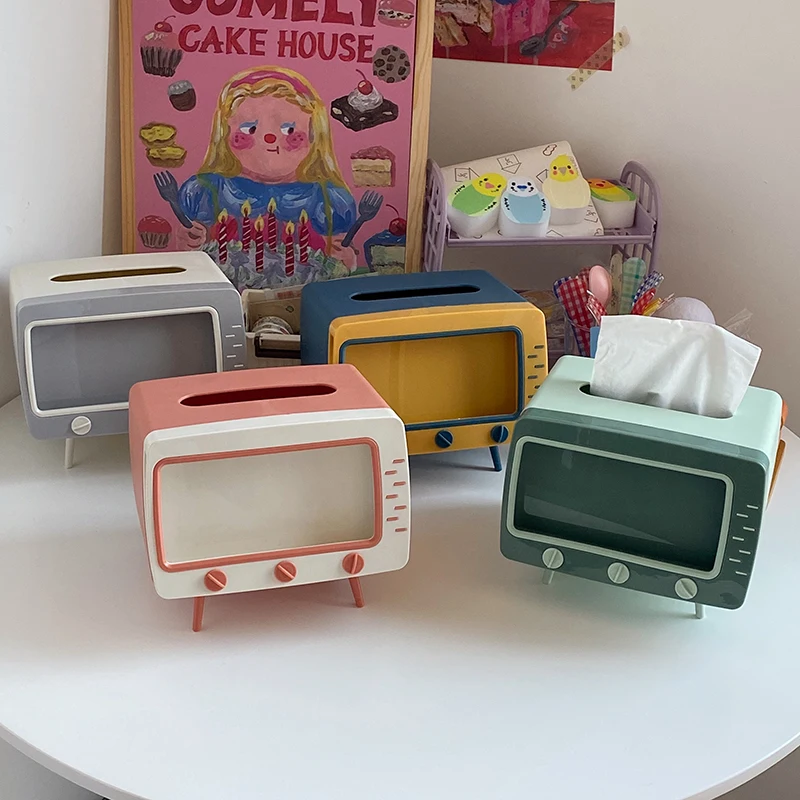 

коробка для салфеток Tissue Boxes INS Style Lovely Creative TV Paper Towel Box Mobile Phone Bracket Receives The Table Placings