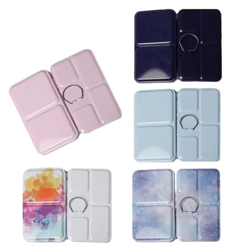 Half Pan สีน้ำถาดสีดีบุกกล่อง Empty Palette ภาพวาดเก็บถาดกล่องสำหรับภาพวาด Supplie 7รูปแบบสามารถ choice