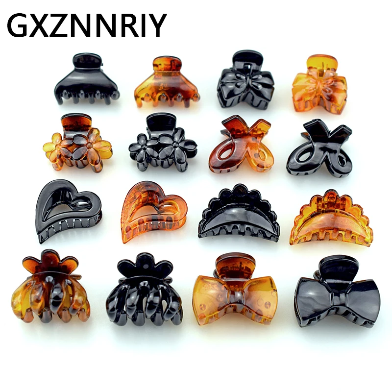 12pcs/pack Black Hair Claw Clips for Women Girls Hair Accessories 2.5cm Plastic Crab Brown Hairpin Clamp Hairclip Fashion Gifts