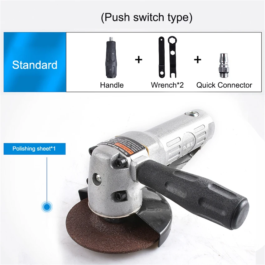 Pneumatic Angle Grinder 4 Inch Multi-function Small Angle Grinder Portable Household Angle Grinding Machine 11000RPM 6-8kg/CM