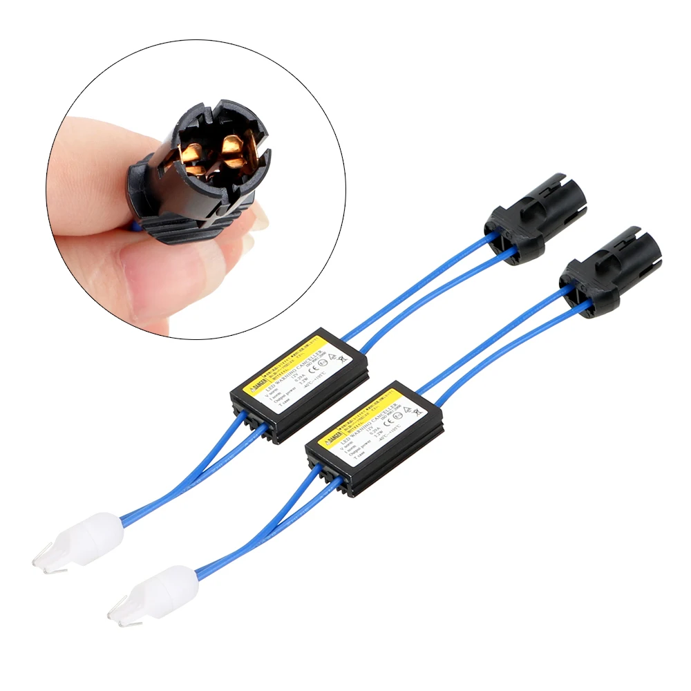 2Pcs OCB Load Resistor Warning Canceller Decoder T10 12V Canbus Cable Car LED Decoder Car Lights NO Error