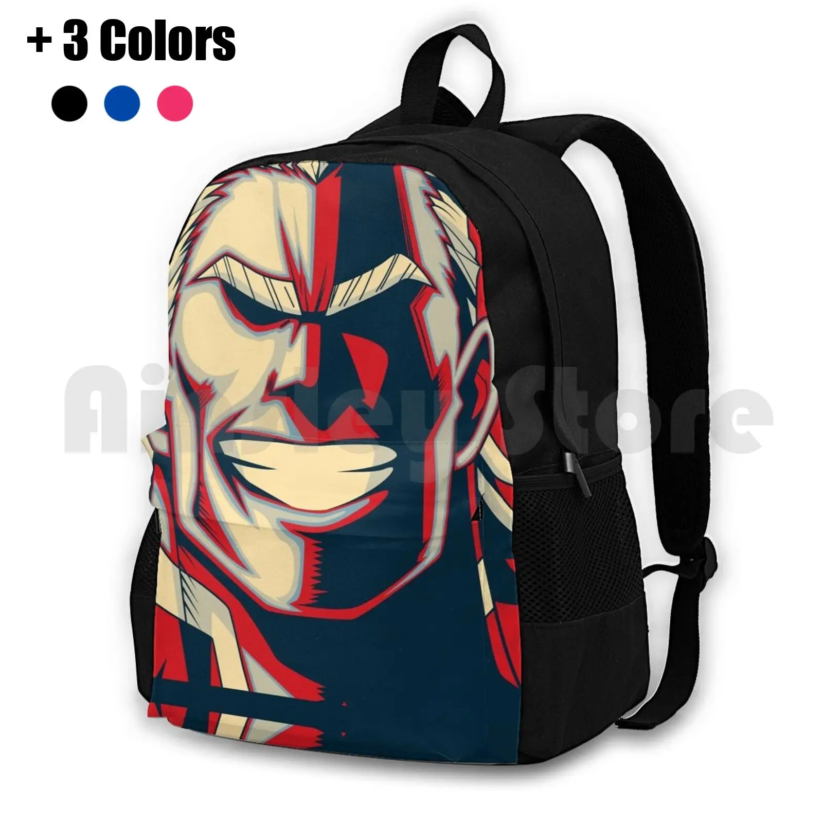 All Might Retro Outdoor Hiking Backpack Waterproof Camping Travel Anime All Might Cool Hero Memesrus