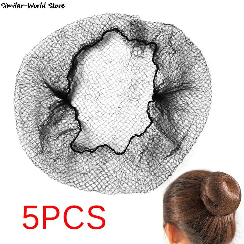 5pcs Hair Nets Invisible Elastic Edge Mesh Hairnet Ballet Bun Hair Nets Mesh Dance Skating Snoods Hair Net Bun Cover