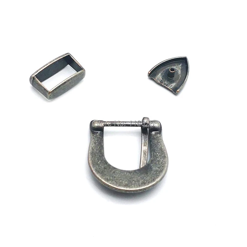 DIY leather craft women 20mm vintage embossed belt pin buckle 3pcs/set