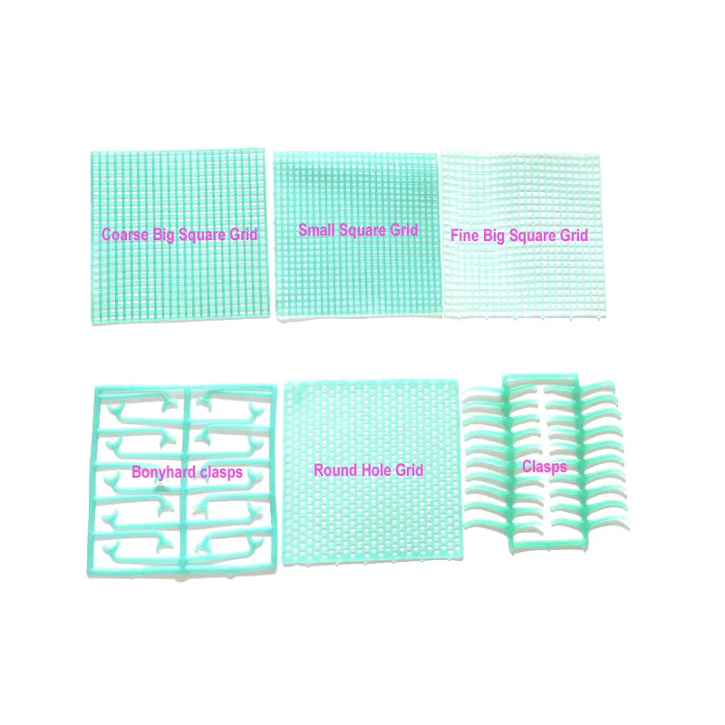 Dental Lab Casting Wax Retention Mesh Grid Square Honeycomb Round Clasps Bonyhard Clasps Full Models