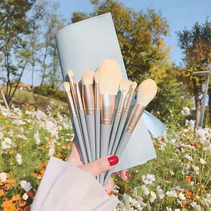 10 Pcs Mini Travel Portable Soft Makeup Brushes Set Eye Shadow Foundation Powder Eyelash Lip Concealer Blush Make Up Brush Set