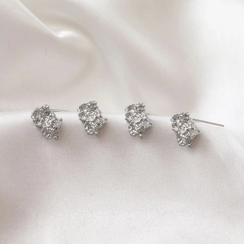 4pcs 14k Gold Plated Special Ear Studs Charms for Jewelry Making Supplies 925 Silver Needle DIY Earrings Copper Accessories