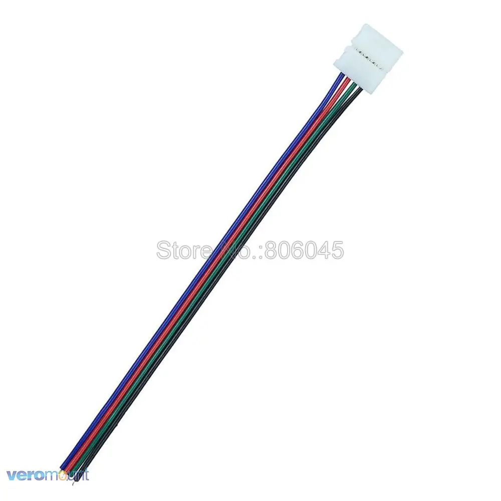 4Pin Solderless Rgb Led Connector Kabel 1-Weg Strip Controlller 2-Weg Strip Strip Connector Voor 10Mm 5050 Smd Rgb Strips