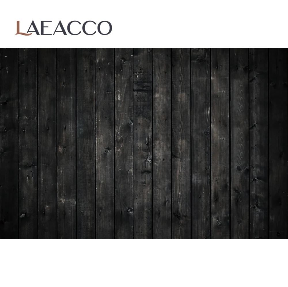 

Laeacco Black Plank Wood Board Texture Food Party Doll Baby Portriat For Professional Photo Studio Photo Background Photocall