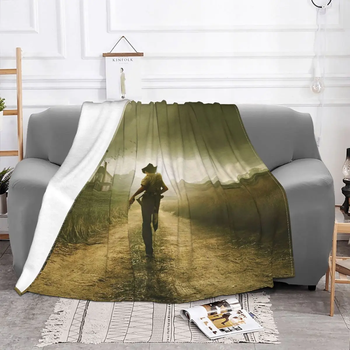 The Walking Dead Horror Movie Blanket Flannel Violence Rick Grimes Lightweight Throw Blanket for Bed Bed Rug