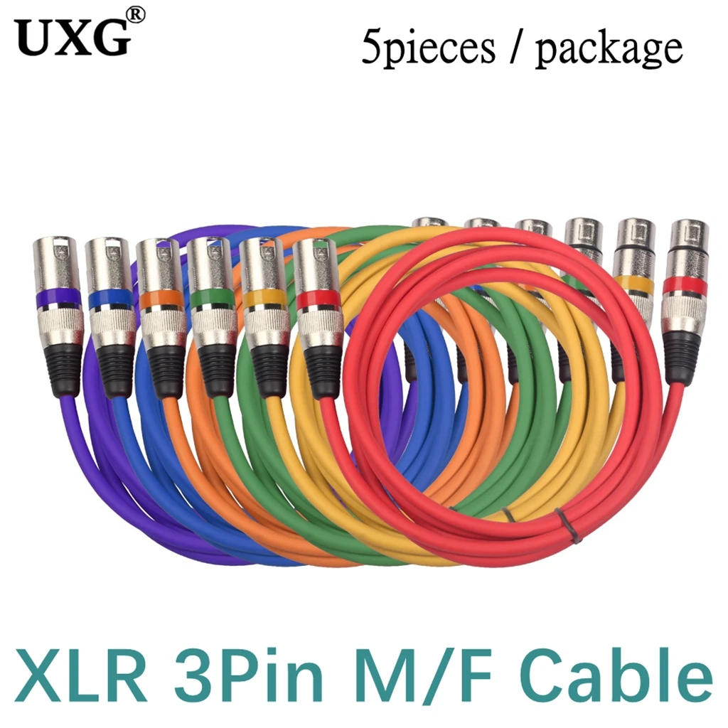 5 sztuk kabel XLR męski na żeński M/F 3Pin OFC Audio kabel folia + pleciony ekranowany do wzmacniacz mikser do mikrofonu 1m 3m 5m10m 20m 30m