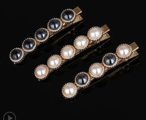 

Pearl side adult clip headdress hair clip elegant and simple word clip side clip girl bangs clip