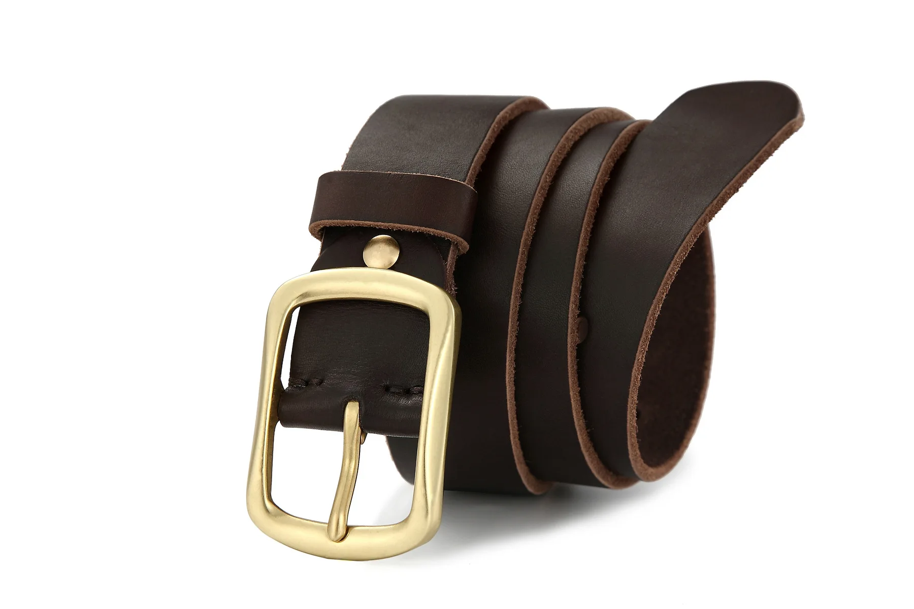 056 Cow Leather Men Casual Copper Pin Bcukel Belt