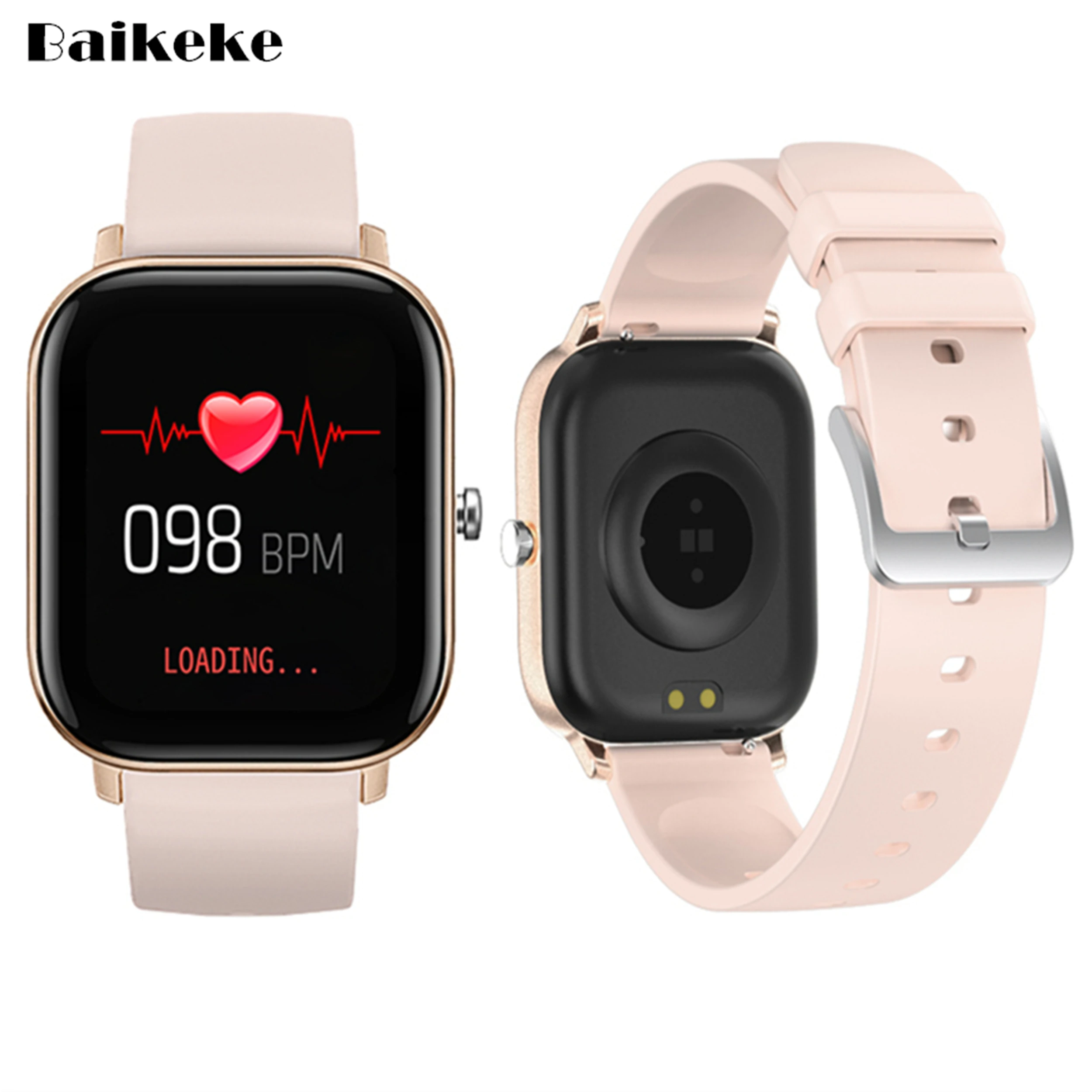 Pulsera inteligente, reloj para hombre y mujer, informes de salud, frecuencia cardíaca, tiempo de presión arterial, multiidiomas, SMS