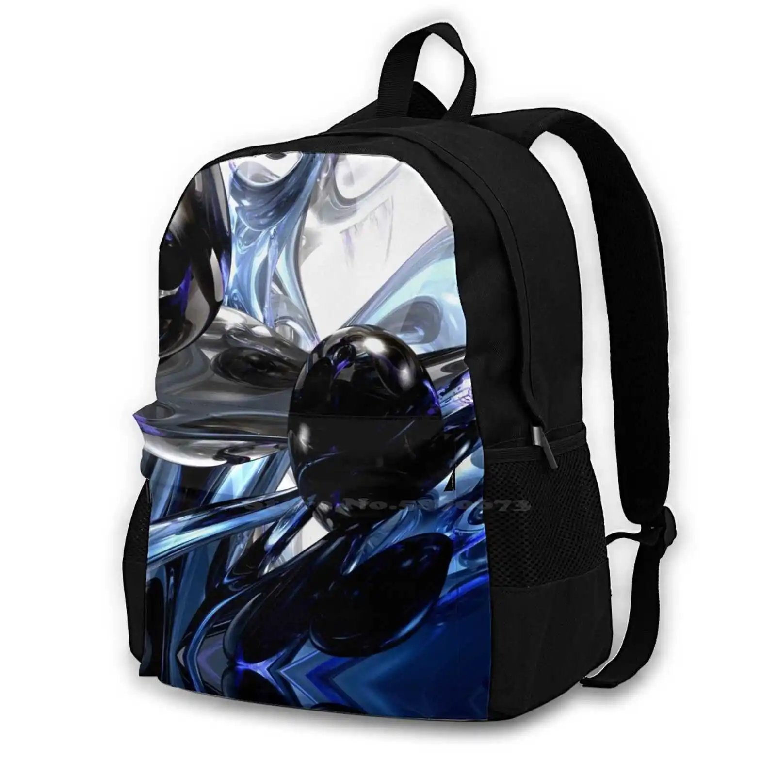 Shadow Abstract Hot Sale Schoolbag Backpack Fashion Bags 3D Abstract Cgi Glass Ink Liquid Shadow