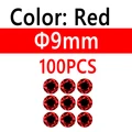 100 piezas de 9 mm rojo