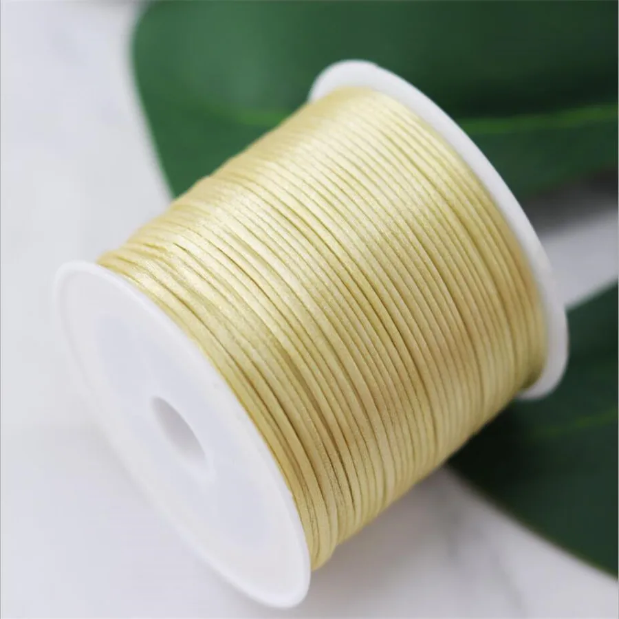 

1MM Beige Nylon Chinese Satin Silk Knot Cord Rattail Thread Necklace Macrame String Jewelry Findings Beading Rope #734