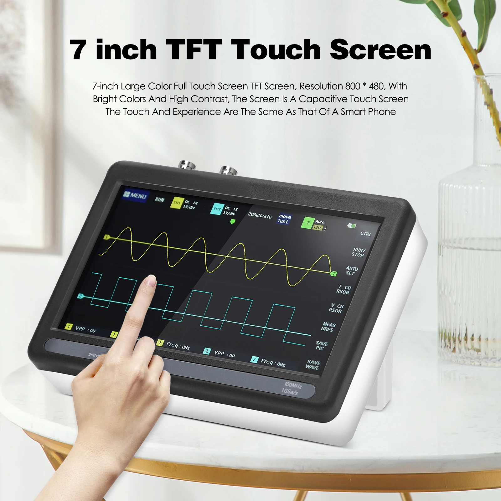 1013D Digitale Tablet Oscilloscoop Dual Channel 100M Bandbreedte 1GS Sampling Rate 2 Kanalen Mini Tablet Digitale Oscilloscoop