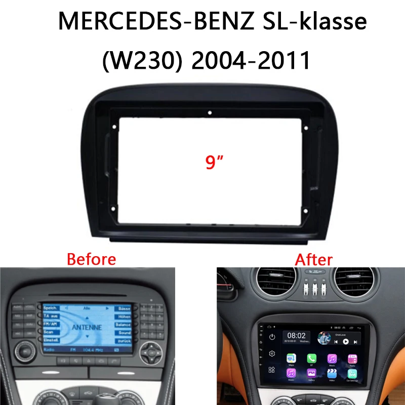 

9" 2 Din Android Car Radio Frame Kit For Mercedex-Benz SL-Klasse W230 2004-2011 Auto Stereo Head Unit Dash Panel Mounting Fascia