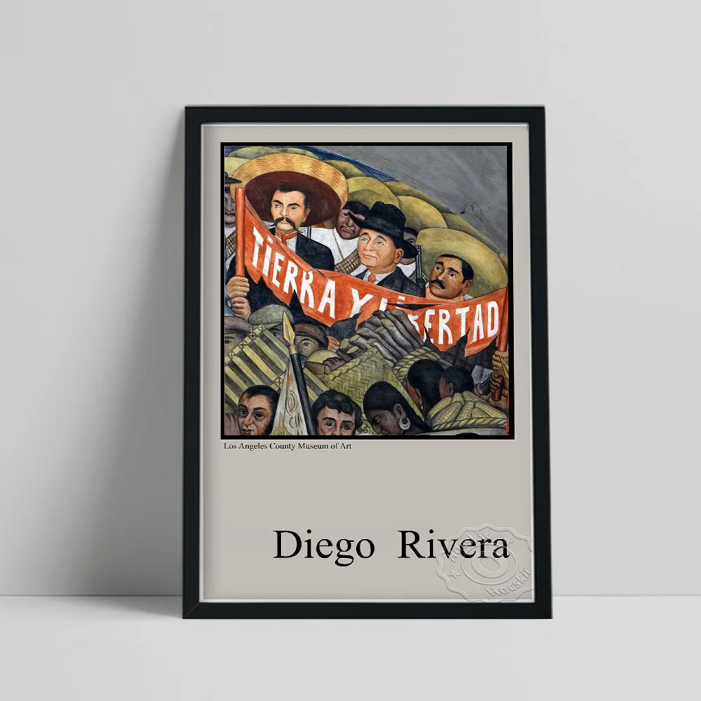 Póster de exposición del Museo de Diego Rivera, pintura en lienzo de Realismo Social de Rivera moderno, imagen artística de pared Vintage de México, decoración del hogar