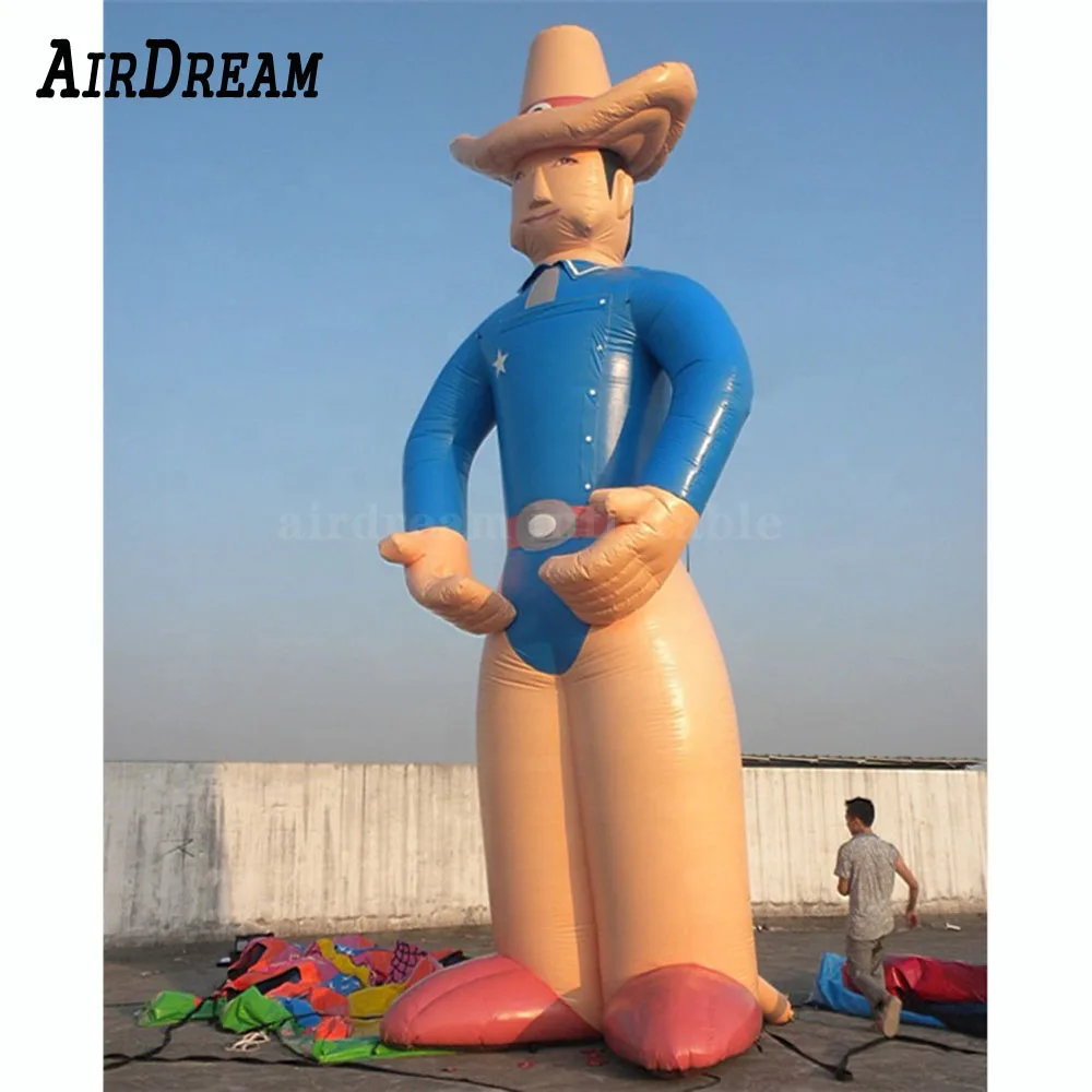 3/4/6/8 meters giant inflatable cowboy, 10/20 feet tall inflatable cowboy cartoon character mascot for outdoor advertising