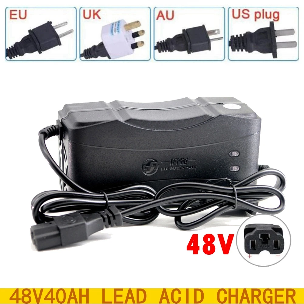 DC 59V 5A Fully Automatic Smart Charger For AGM Gel VRLA AGM Lead Acid Battery 48V 40AH 30AH 50AH