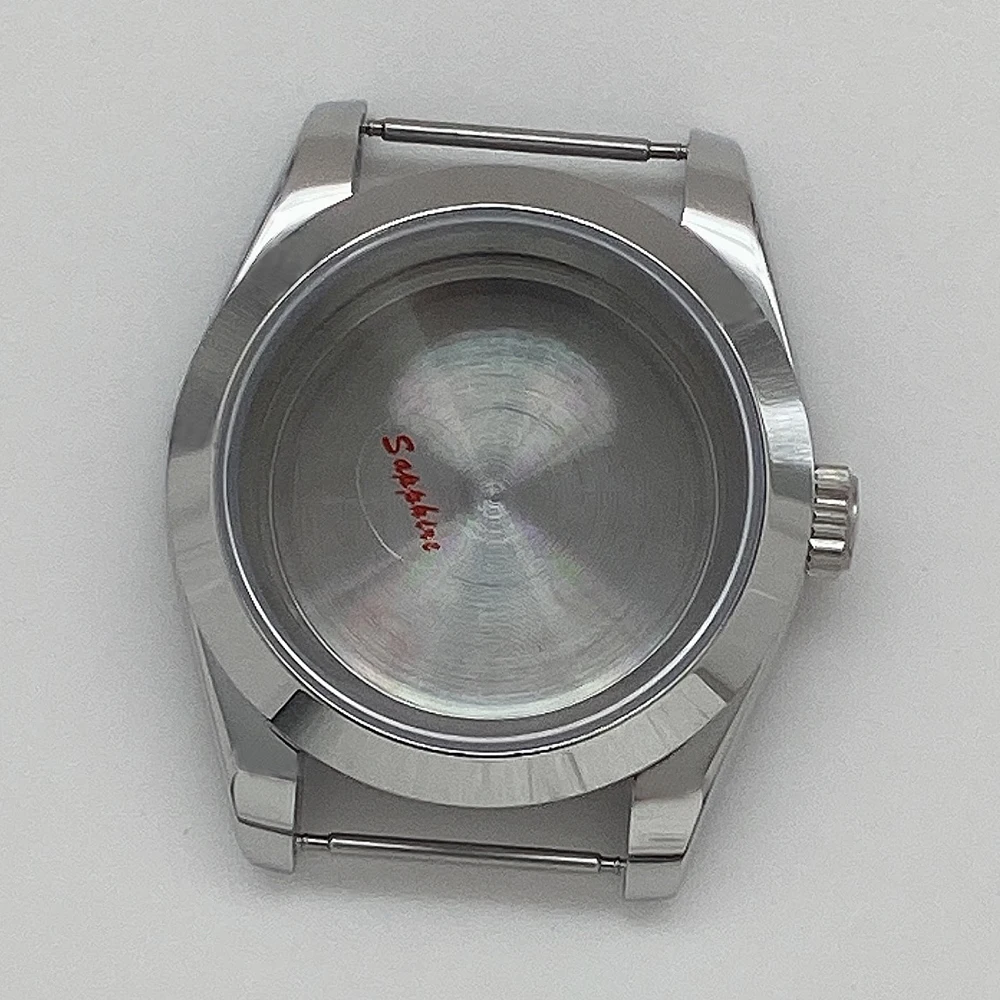 40mm sapphire glass Silver Polished sterile stainless steel case suitable for ETA dg2813 3804 Miyota 8205 8215 movement