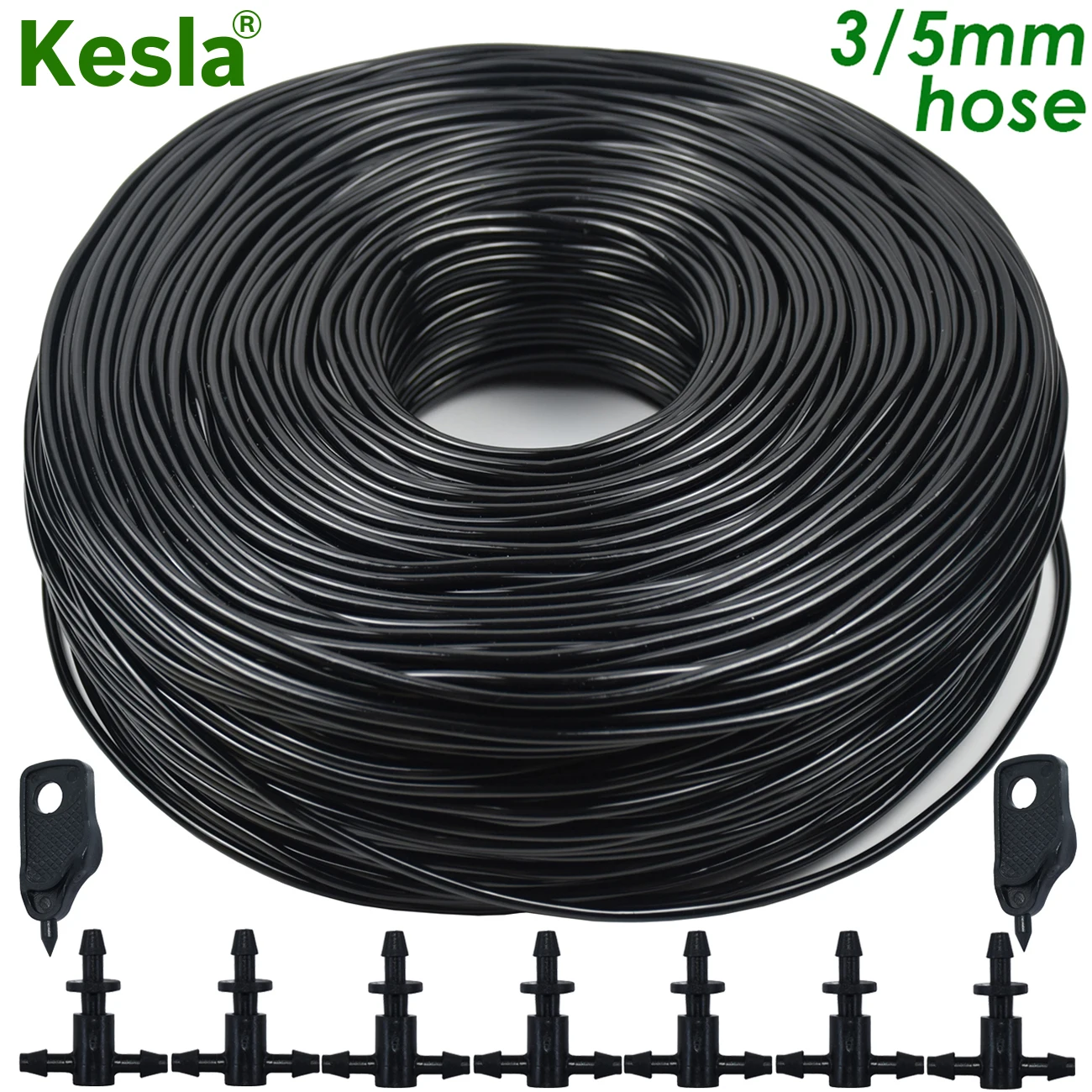 KESLA 5-140m Garden Watering 3/5mm Hose Irrigation Pipe 1/8'' Tubing Greenhouse Bonsai Plant Flower Drip Arrow Dripper Sprinkler