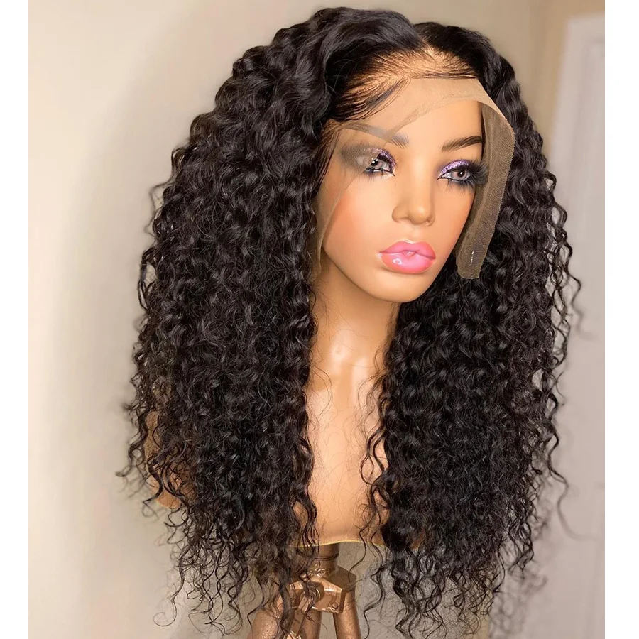 Simbeauty Indian Natural Curly 100% Human Hair Wigs with Baby Hair 200Density Pre Plucked 13x6 Lace Front Wigs Remy for Women