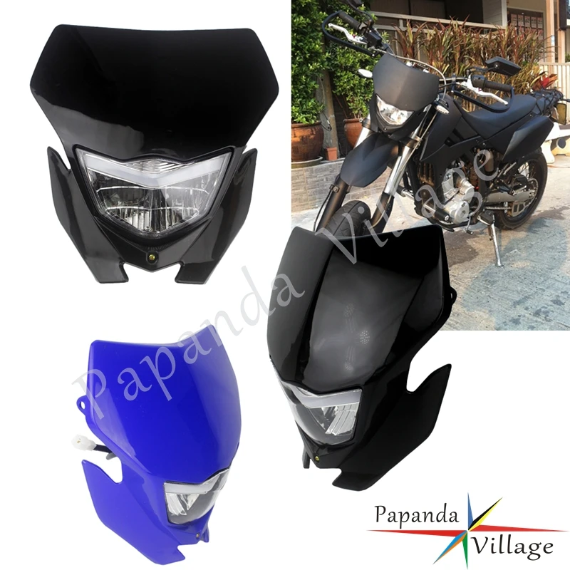 H4 Motocross Head Light Fairing FOR Yamaha WRF CRF SMR XC WR Kawasaki D-Tracker KX KLR KLX 250 S/SF MX Enduro Headlamp Mask