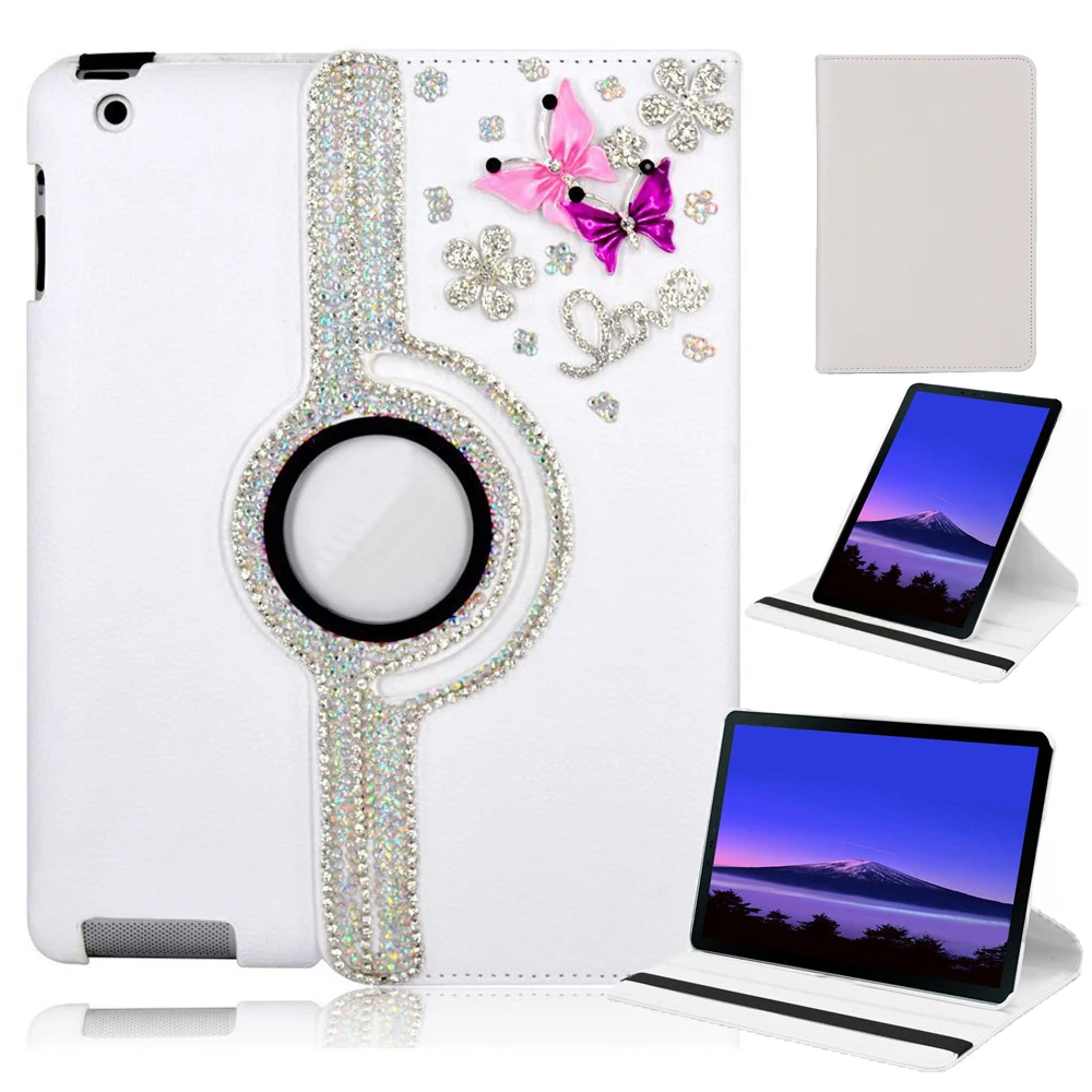 Fashion Handmade Bling Flip Rotating Stand Protector Case Cover for iPad Pro 12.9 2020