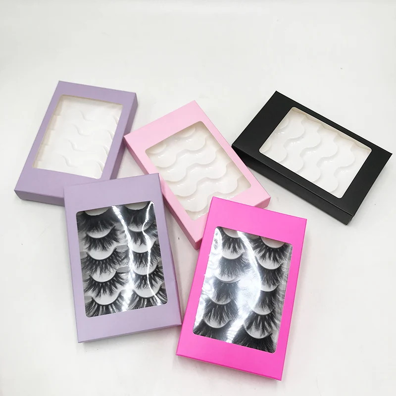 empty package box for 5 Pairs Mink Lashes Natural Eyelashes Dramatic Volume Mink Lashes Makeup Eyelash Extension