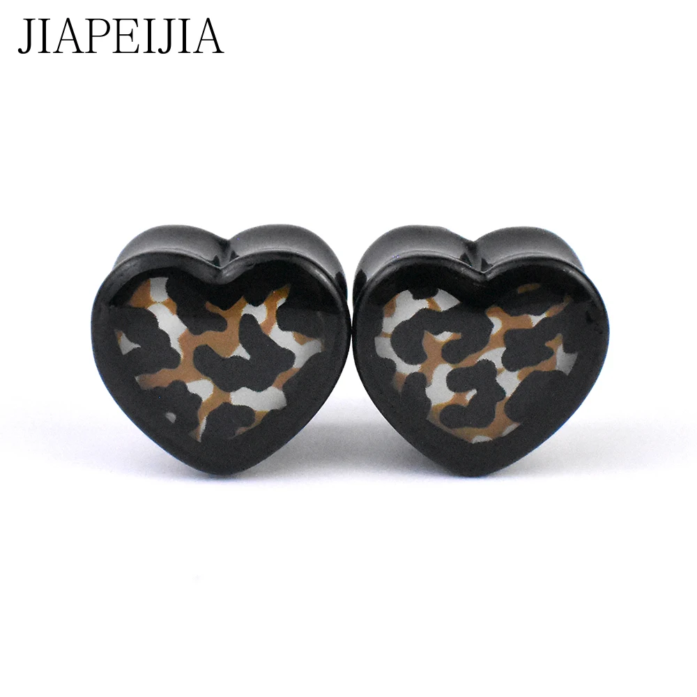 Sexy Leopard Print Acrylic Ear Gauges Tunnels and Plug Ear Expander Studs Stretching Body Piercing Jewelry 8-25mm