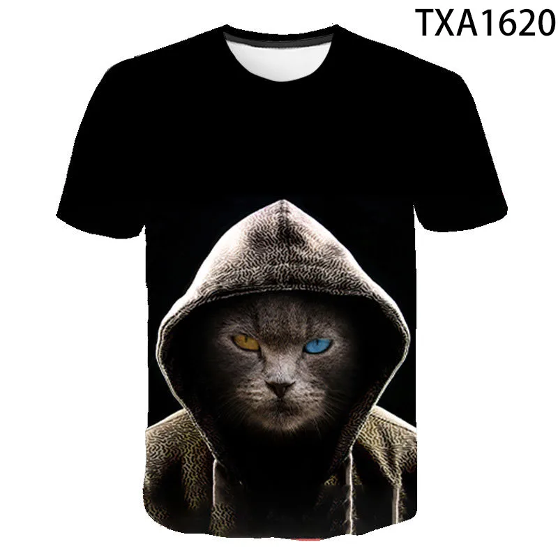 3D Printed Fashion Cool Cat T Shirts Men Women Children Cotton Short Sleeve Casual Short Sleeve Printed Tops Boy Girl Kids Tee