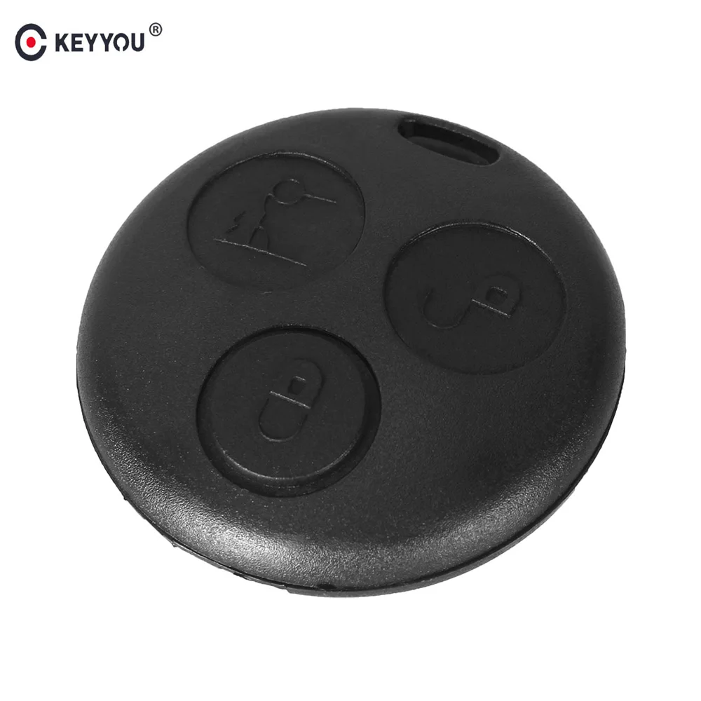 KEYYOU Replacement 3 Buttons Car Remote Key Shell Case Fob For Mercedes Benz MB Smart Fortwo Forfour City Roadster No Blade