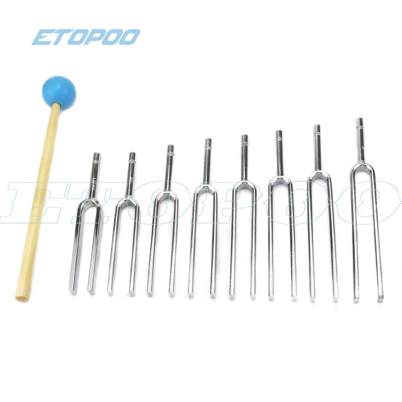 

Hot sell 8Pcs/Set Aluminum Medical Tuning Fork Healing Sound Vibration Therapy 256Hz+288Hz+320Hz+341Hz+384Hz+426Hz+480Hz+512Hz