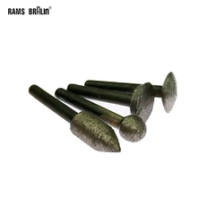 4 pieces OD12-25mm*6mm Sintered Diamond Mounted Grinding Point Stone Engraving Carving Grinding Head