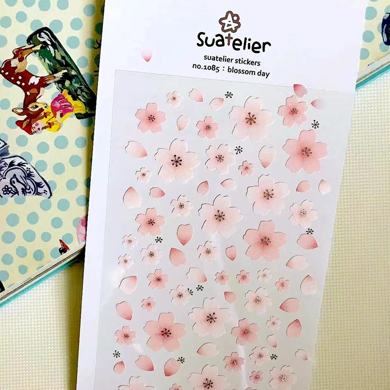 Sonia Blossom Day Sakura płatek naklejki Scrapbooking materiał pamiętnik śmieci Journal DIY Craft różowy wzór kwiatowy kartki dekoracyjne