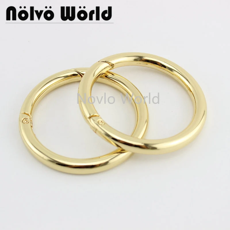 Nolvo World 5-20-100pcs 4 colors 7.0mm wire 50mm 2 inch Powerful Spring gate rings,5cm large o ring silver color spring ring