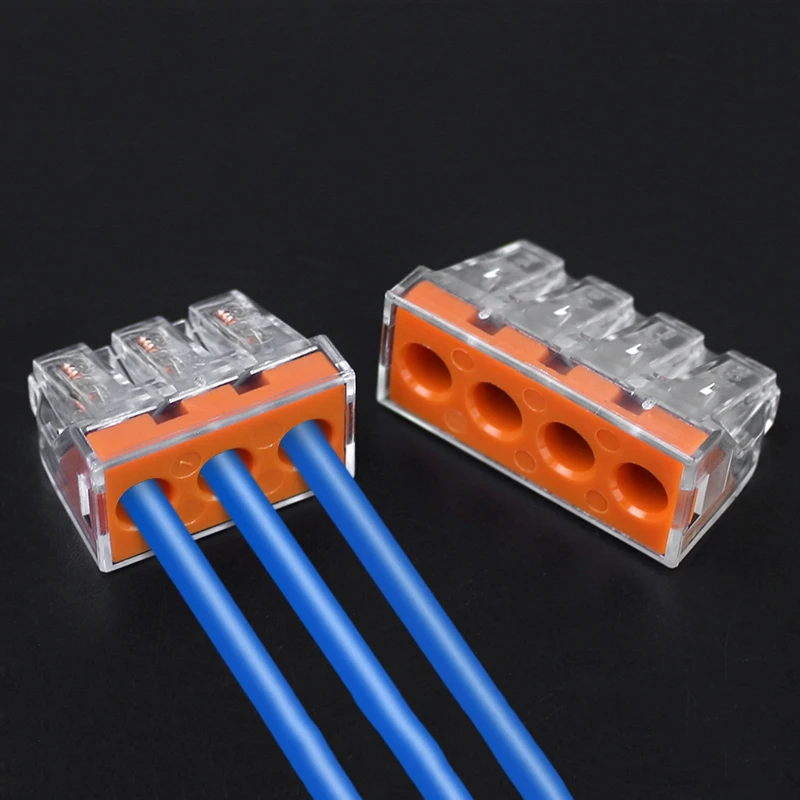 10/30/50/100pcs Universal Compact Wire Wiring Connector Conductor Terminal Block With Lever 102/103D/104D/104/106/108