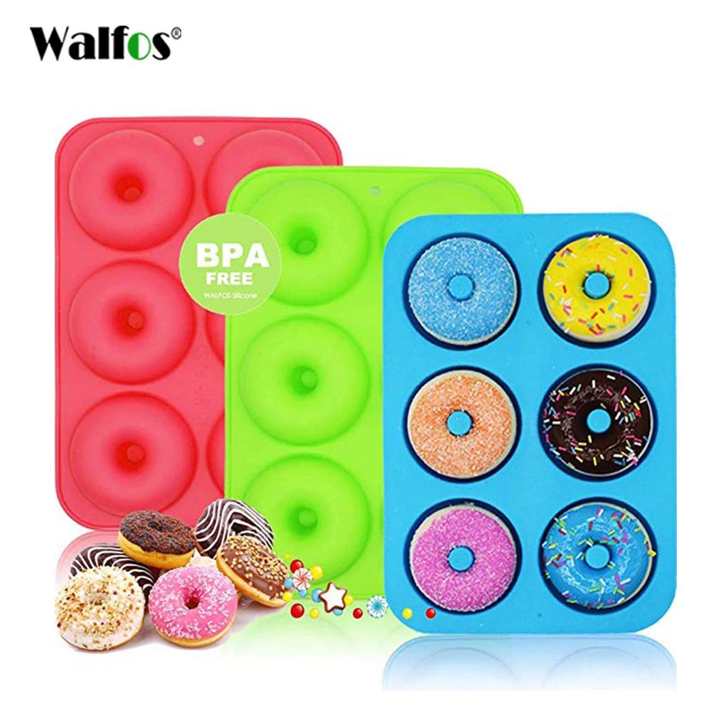 6 Holes Donuts Mold of Silicone Round Shape Donuts Mold Baking Jelly Fondant Mold Chocolate Cake Decorating Cooking Tool Pastry